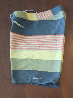 Patagonia Men’s Multicolor Striped Board Shorts,Size 30  CommonThreads Recycled